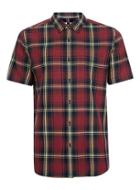 Topman Mens Dark Red Tartan Shirt