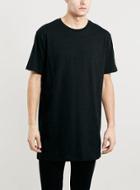 Topman Mens Black Slim Long Line Fit T-shirt