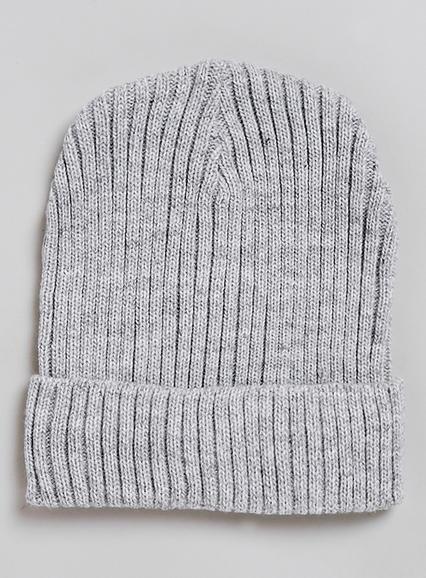 Topman Mens Mid Grey Grey And White Ribbed Beanie