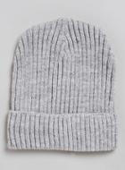 Topman Mens Mid Grey Grey And White Ribbed Beanie