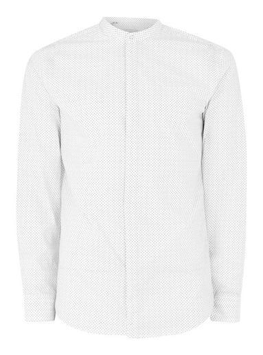 Topman Mens Selected Homme White Long Sleeve Shirt