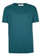 Topman Mens Green Teal Oversized Roller Sleeve T-shirt