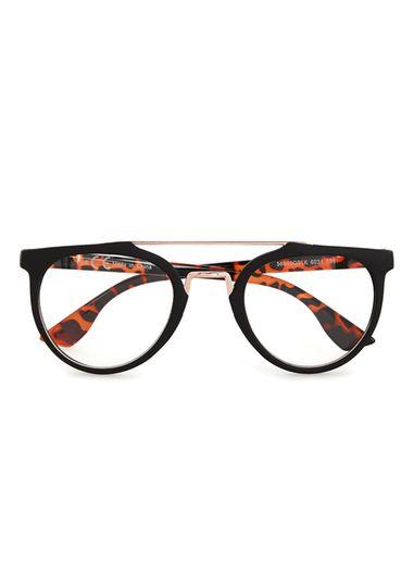 Topman Mens Black Tortiseshell Reader Glasses