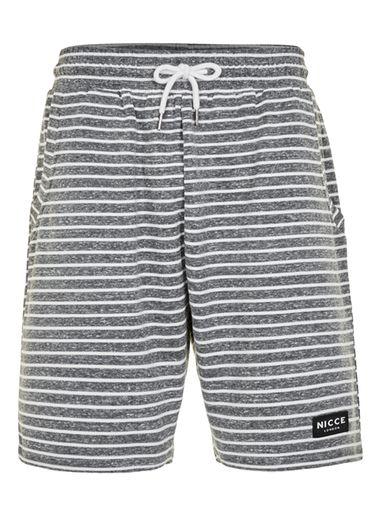 Topman Mens Nicce Grey And White Stripe Shorts
