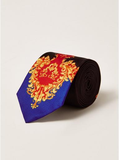 Topman Mens Black Baroque Printed Tie