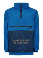 Topman Mens Vision Street Wear Blue Mesh Overhead Windbreaker Jacket