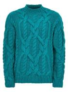 Topman Mens Blue Cable Knit Sweater