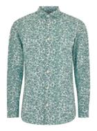 Topman Mens Selected Homme Blue Printed Long Sleeve Shirt