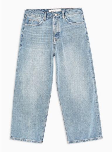 Topman Mens Blue Light Wash Crop Jeans