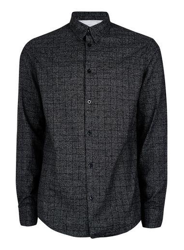 Topman Mens Selected Homme Washed Black Check Cotton Shirt