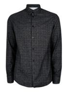 Topman Mens Selected Homme Washed Black Check Cotton Shirt