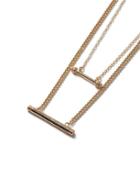 Topman Mens Silver Gold Look Double Bar Multi Row Necklace*