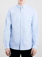 Topman Mens Blue Oxford Long Sleeve Casual Shirt