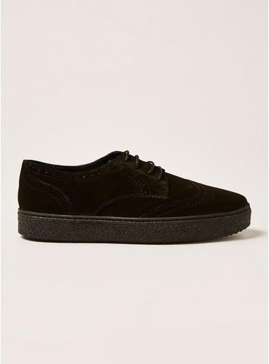 Topman Mens Black Suede Hilton Brogues
