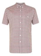 Topman Mens Red Gingham Short Sleeve Casual Shirt