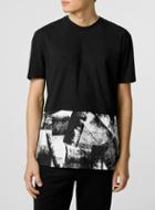 Topman Mens Black Mono Cut And Sew T-shirt
