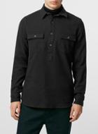 Topman Mens Ltd Anchorage Black Brushed Overhead Shirt