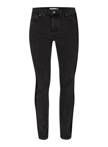 Topman Mens Washed Black Side Stripe Stretch Skinny Jeans