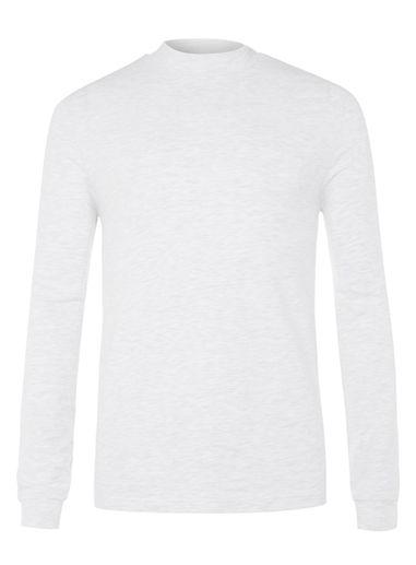 Topman Mens Light Grey Turtle Neck Long Sleeve T-shirt