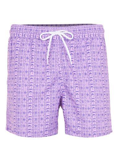 Topman Mens Pink And Purple Tropical Print Swim Shorts