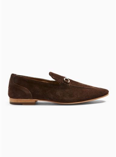 Topman Mens Brown Suede Colburn Snaffle Loafers