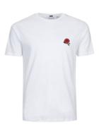 Topman Mens White Rose Embroidery T-shirt