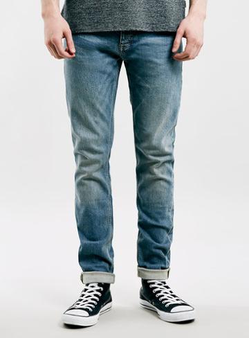 Topman Mens Light Blue Stretch Skinny Jeans