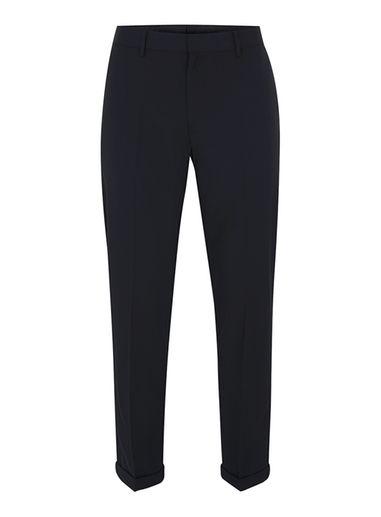 Topman Mens Navy Smart Relaxed Cropped Pants