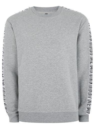 Topman Mens Grey Gray Ny Tape Sweatshirt
