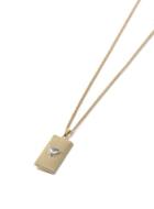 Topman Mens Gold Look Glass Inlay Tag Necklace*