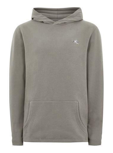 Topman Mens Grey Gray Shark Fixed Hem Hoodie