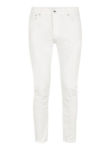 Topman Mens White Raw Hem Stretch Skinny Jeans