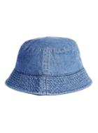 Topman Mens Brown Washed Blue Denim Bucket Hat