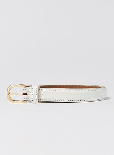 Topman Mens White Skinny Leather Belt With Horseshoe Buckle