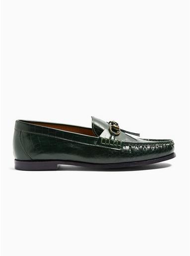 Topman Mens Green Boston Snaffle Loafers