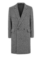 Topman Mens Mid Grey Salt And Pepper Boucle Double Breasted Overcoat