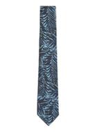 Topman Mens Blue Navy Leaf Print Woven Tie