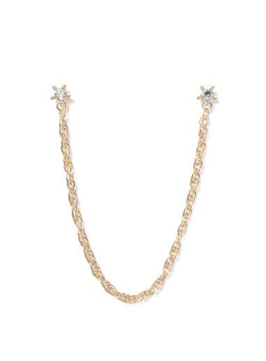 Topman Mens Silver Gold Look Crystal Stone Collar Tips*