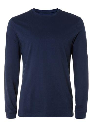Topman Mens Blue Navy Long Sleeve T-shirt
