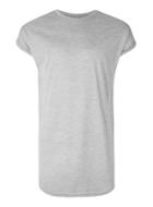 Topman Mens Grey Drop Shoulder Longline T-shirt