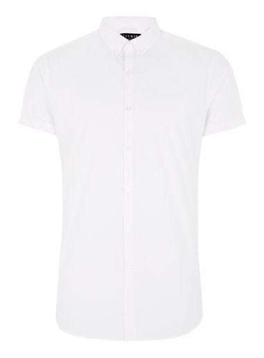 Topman Mens White Slim Fit Smart Shirt