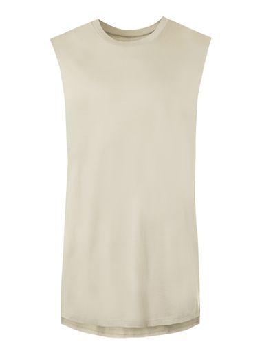 Topman Mens Brown Stone Oversized Tank Top