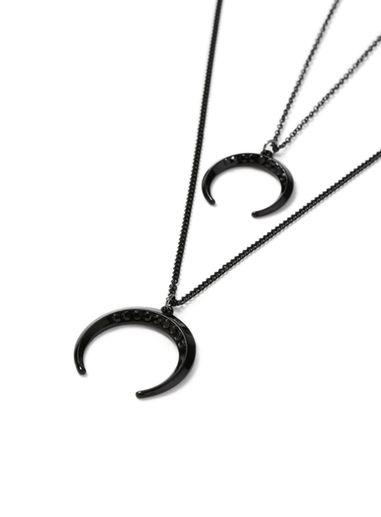 Topman Mens Black Multirow Horn Necklace*