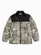 Topman Mens Multi Foliage Print Puffer Coat
