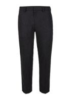 Topman Mens Grey Charcoal Wool Blend Relaxed Fit Cropped Dress Pants