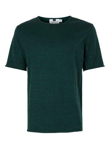 Topman Mens Blue Teal Twist Oversized Knitted T-shirt