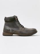 Topman Mens Grey Gray Leather Cuff Boots