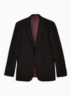 Topman Mens Black Skinny Fit Single Breasted Blazer With Notch Lapels