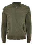 Topman Mens Black Khaki Stretch Harrington Jacket