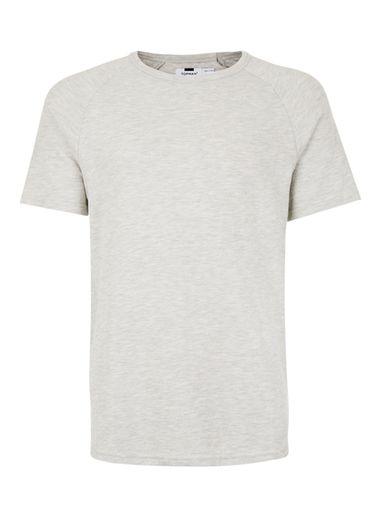 Topman Mens Mid Grey Grey Raglan Towelling T-shirt